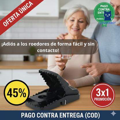 Trampa Mecánica para Ratones – Captura Segura – Elimina ratones sin tocarlos desde el primer uso