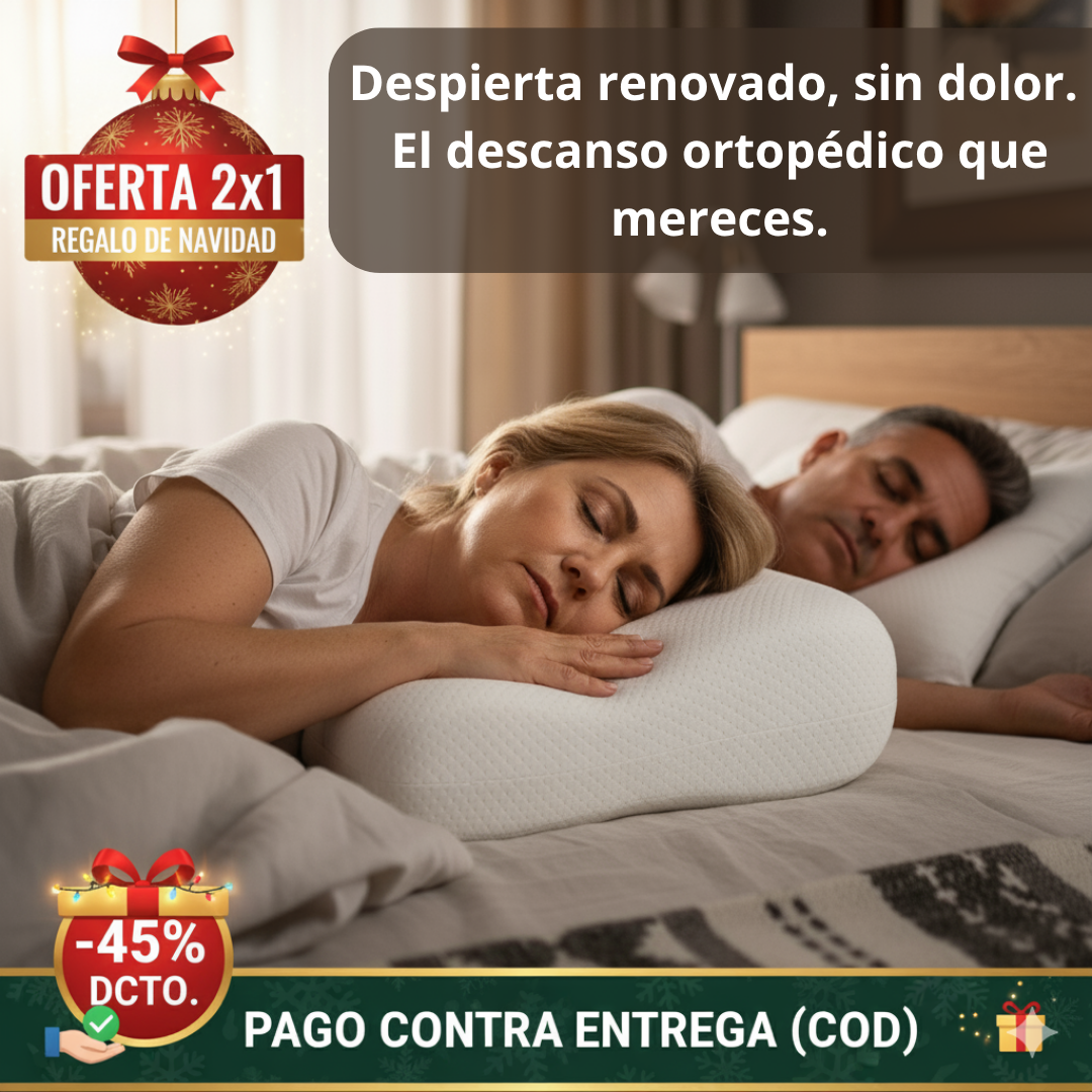 2x1: Almohada Cervical Ergonómica – Soporte Inteligente – Despierta sin dolor en solo 3 noches