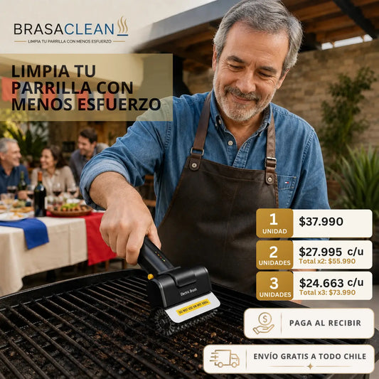 BrasaClean - Limpia tu parrilla con menos esfuerzo - Cepillo inalambrico