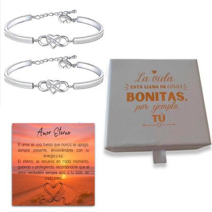 Pulseras "Amor Eterno" | <span style="color: #000000;"><strong><span style="color: #ff2a00;">¡COMPRA 1 Y LLÉVATE 2!</span></strong></span> Plata 100% Auténtica (925)