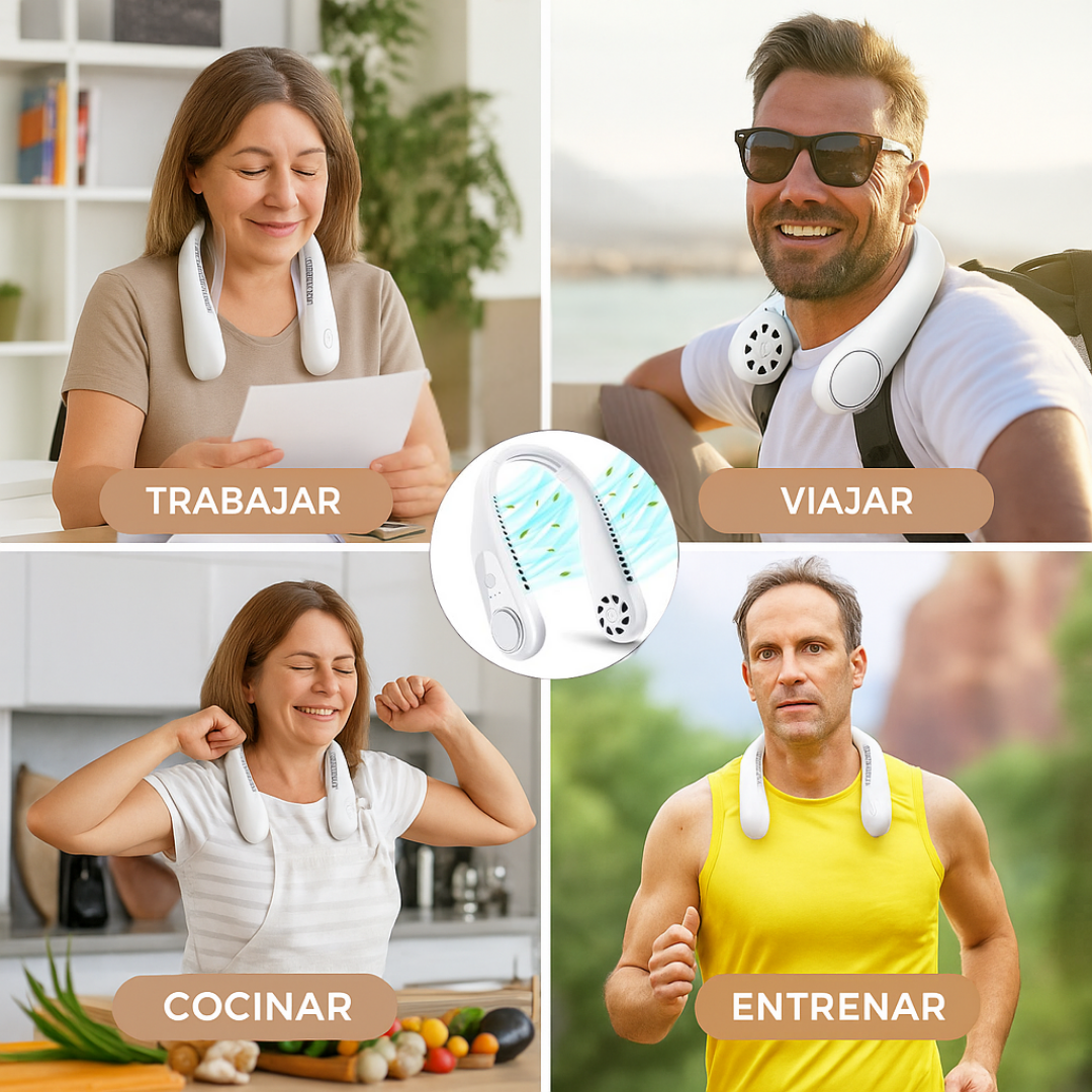 Ventilador de Cuello AirFresh <span style="color: #000000;"><strong><span style="color: #ff2a00;">¡COMPRA 1 Y LLÉVATE 2!</span></strong></span> - La Moda del Verano