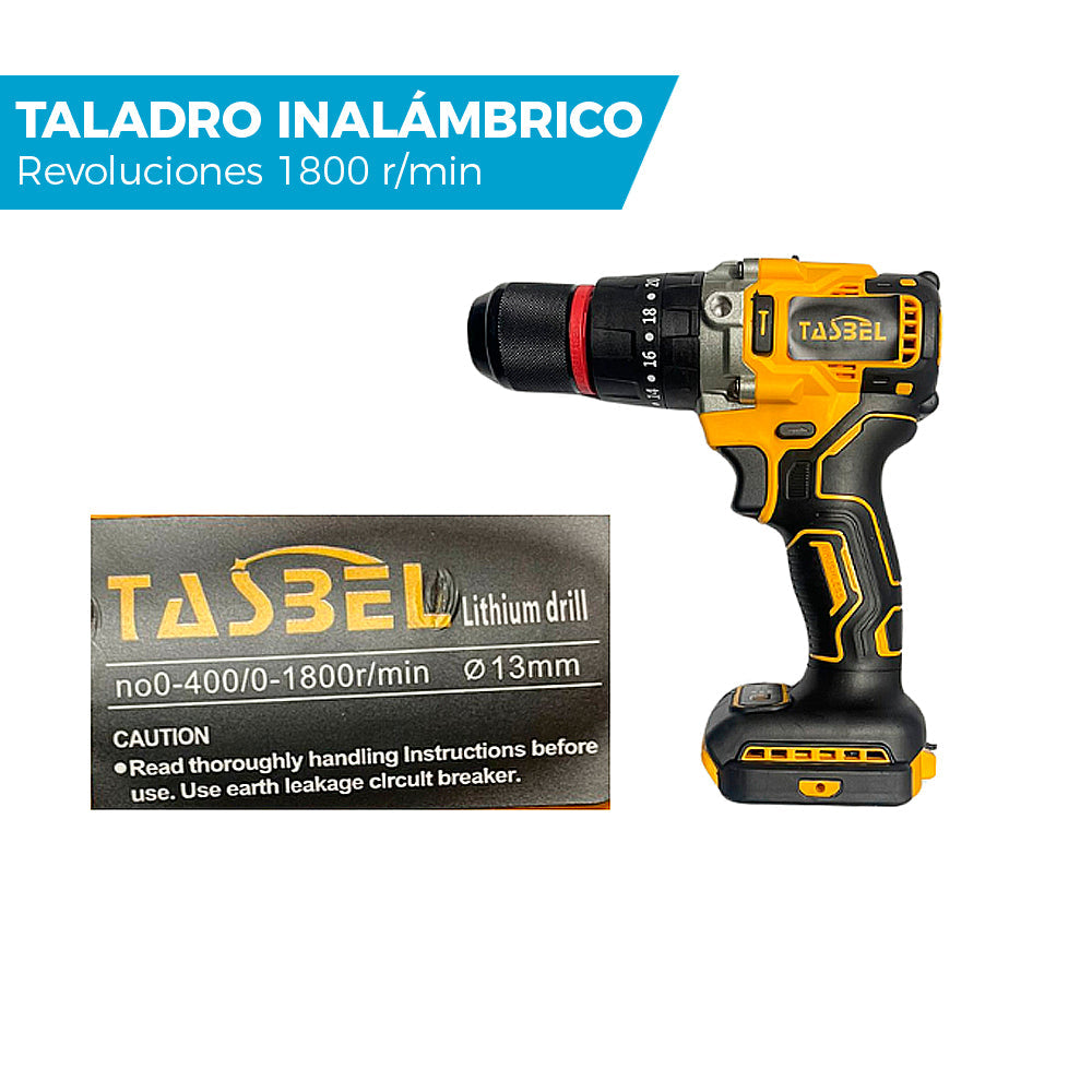 SET PROFESIONAL DE 3 HERRAMIENTAS TASBEL™ 98V | ⚡️ LLAVE DE IMPACTO ESMERIL Y TALADRO