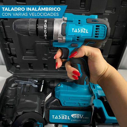 SET PROFESIONAL DE 3 HERRAMIENTAS TASBEL™  ⚡️ | LLAVE DE IMPACTO ESMERIL Y TALADRO
