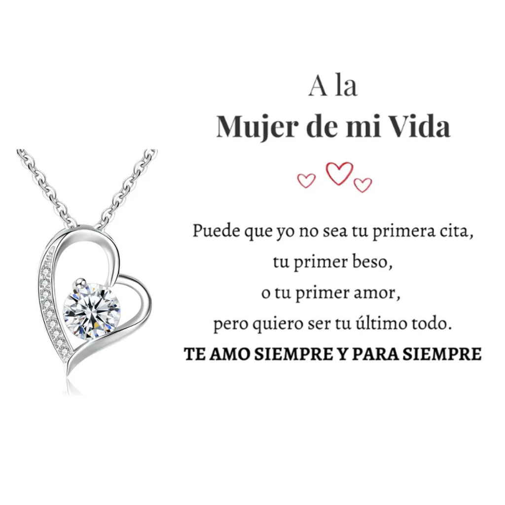 Collar Amor Eterno | Caja con Luz y Dedicatoria <span style="color: #000000;"><strong><span style="color: #ff2a00;">Plata 100% Autentica </span></strong></span>