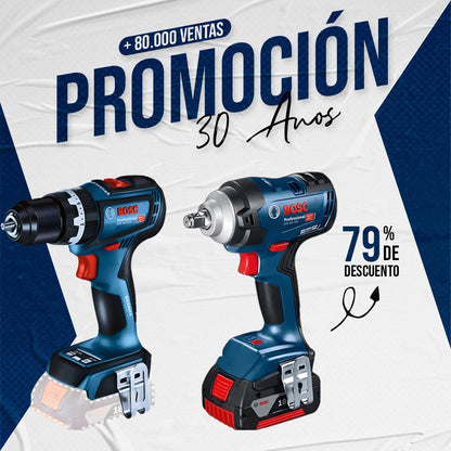 KIT BOSCH ORIGINAL: TALADRO INALÁMBRICO + PISTOLA DE IMPACTO + 26 ACCESORIOS + 2 BATERIAS - PROMOCION CIERRE DE LA TIENDA - ENVÍO GRATIS