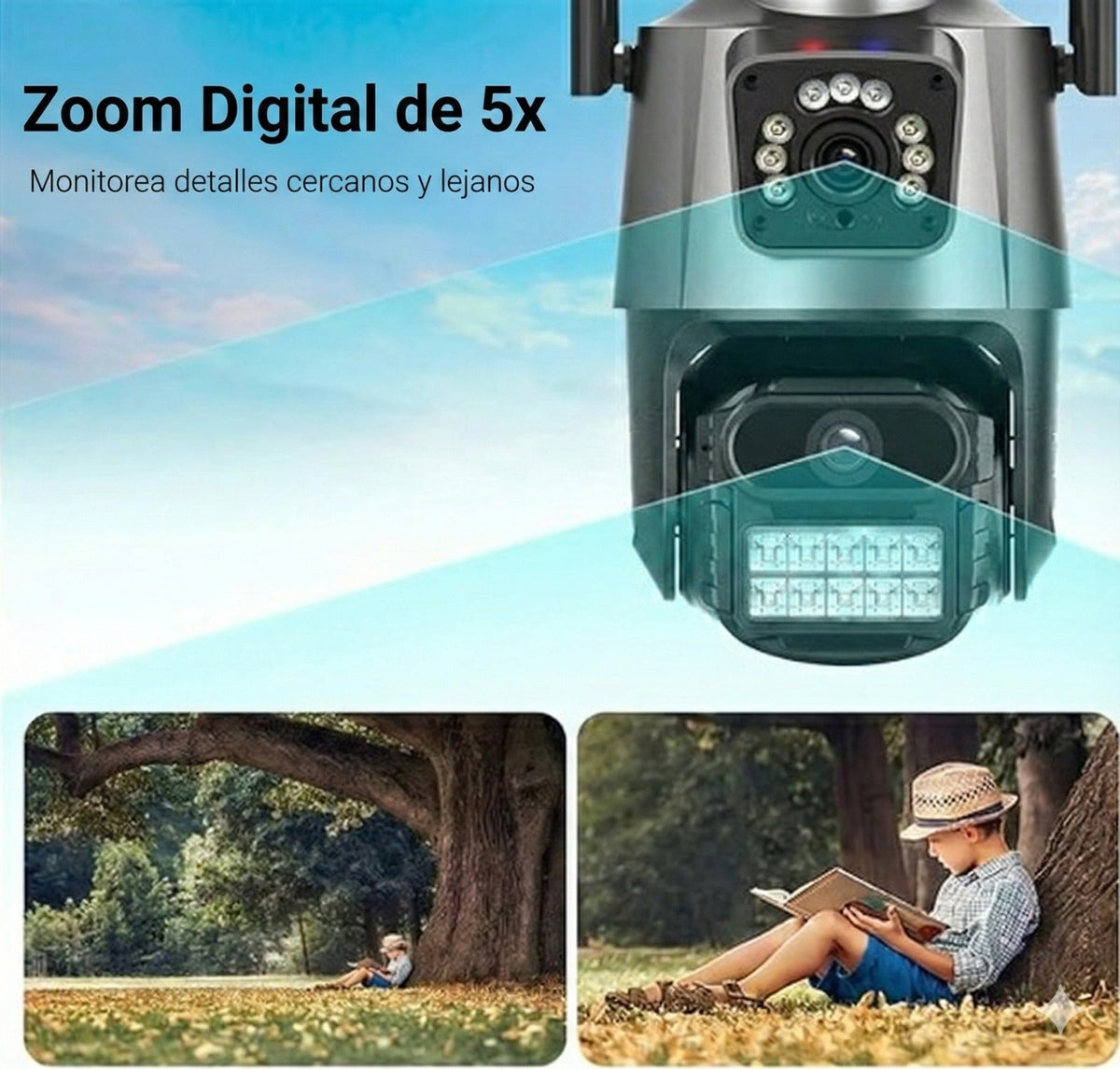 Cámara IP 360° WiFi - Seguimiento Inteligente - Protección Activa 24/7 desde el primer día
