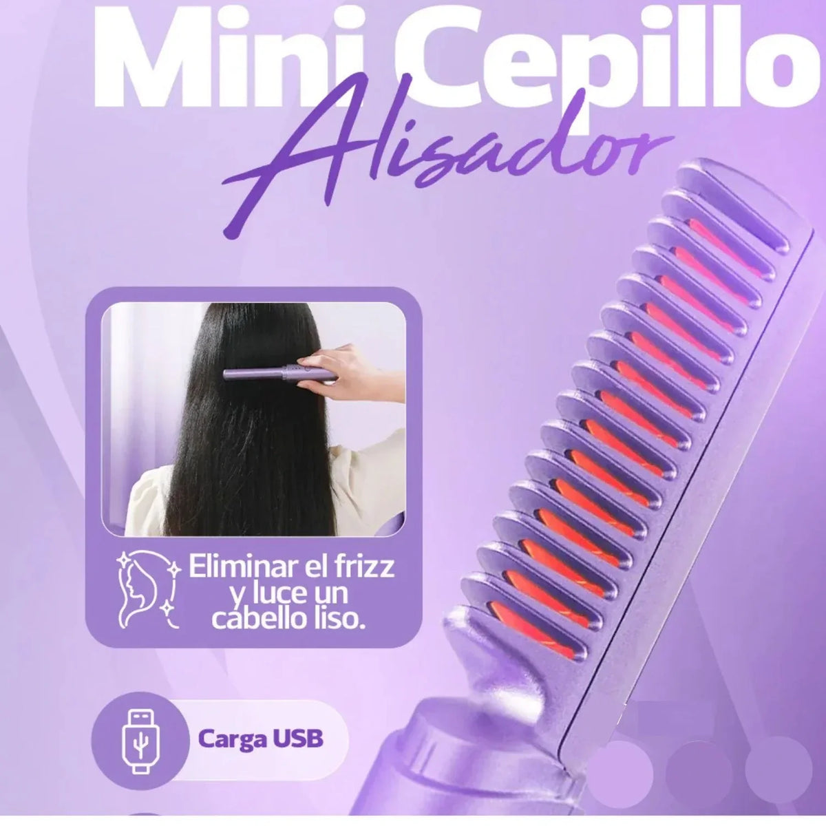 Peine Alisador Recargable con tecnología iónica