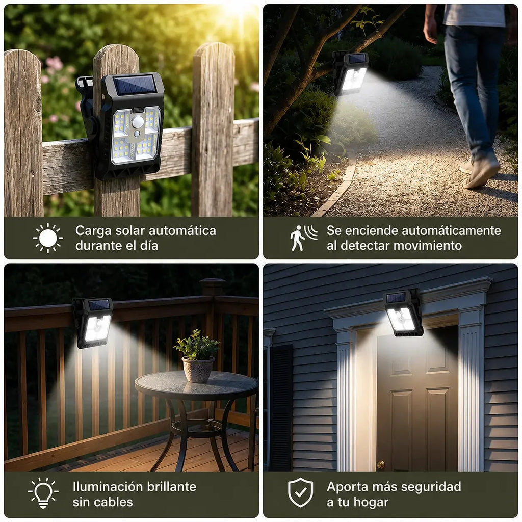 ClipLight Pro — Luz Solar con Sensor de Movimiento