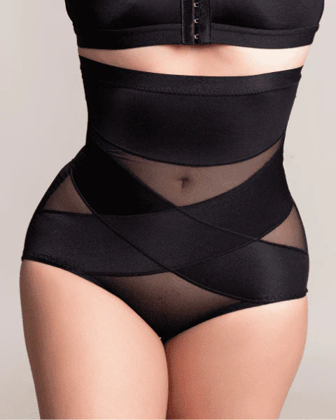 2 x 1 - Panty faja de cintura alta, con compresión cruzada | Producto Exclusivo