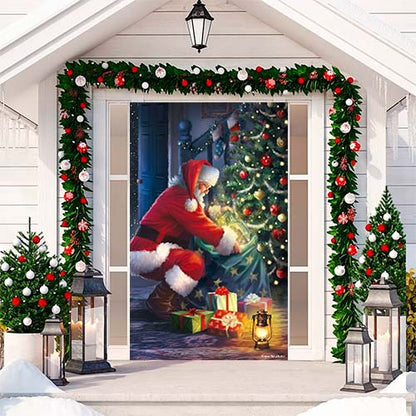 Funda de Puerta Navideña – Decoración Instantánea – Transforma tu entrada en minutos con encanto y alegría