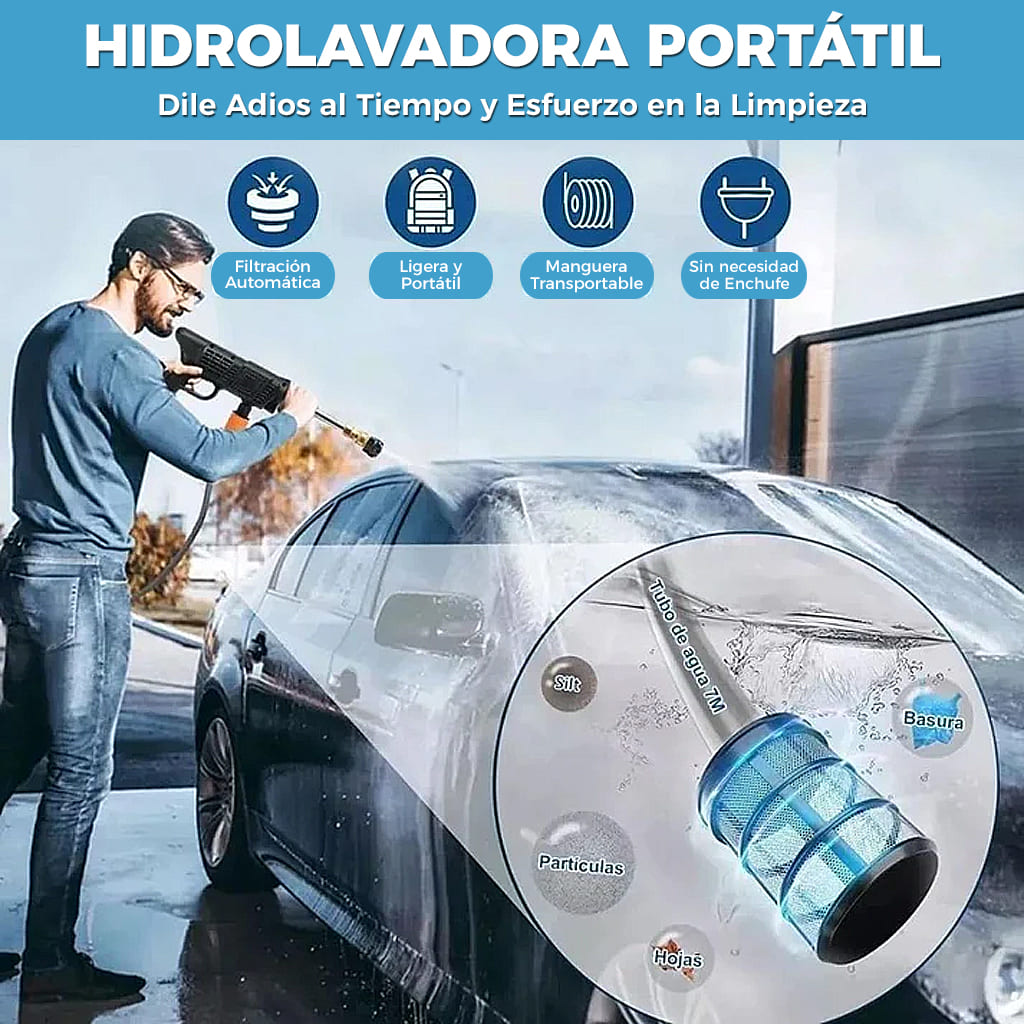 HIDROLAVADORA INALÁMBRICA DE ALTA PRESIÓN TASBEL™ | INCLUYE 2 BATERÍAS DE 98V